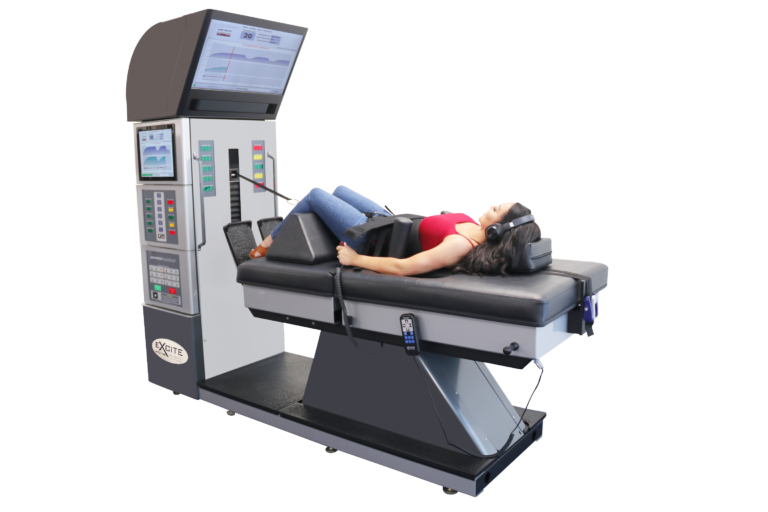 DRX9000 lumbar decompression machine with patient
